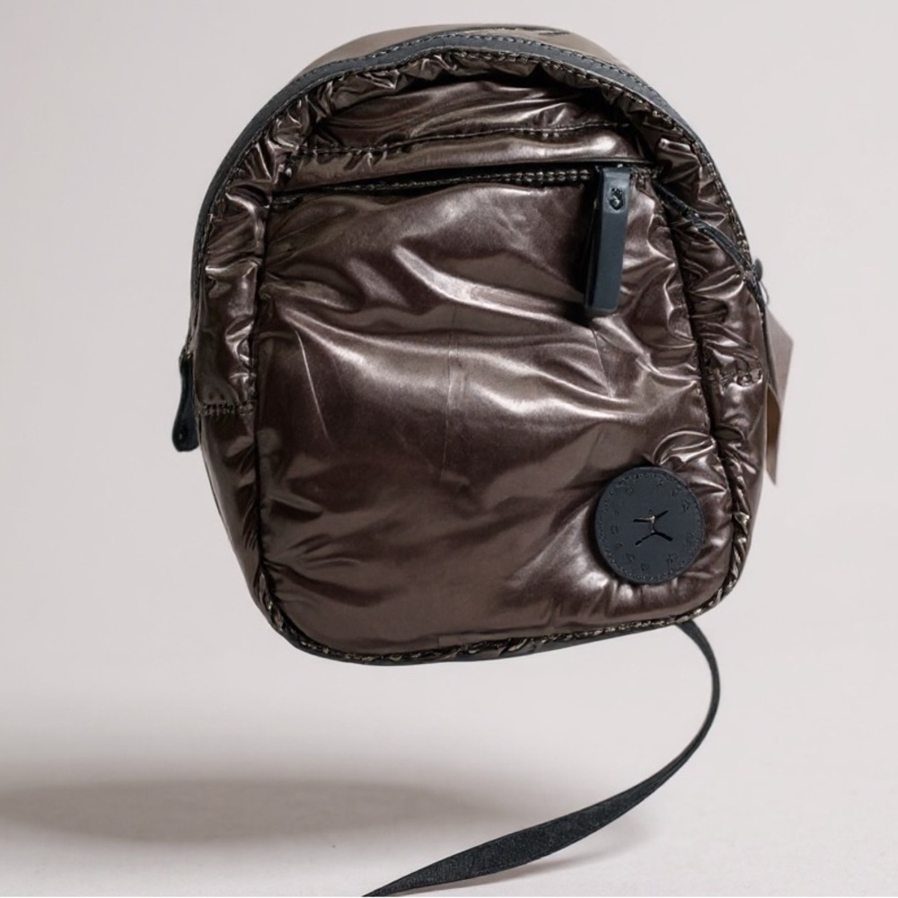 Danskin NEW Lowry Sling Backpack Nylon Puffer Zip Adjust Metallic Shoulder Bag
